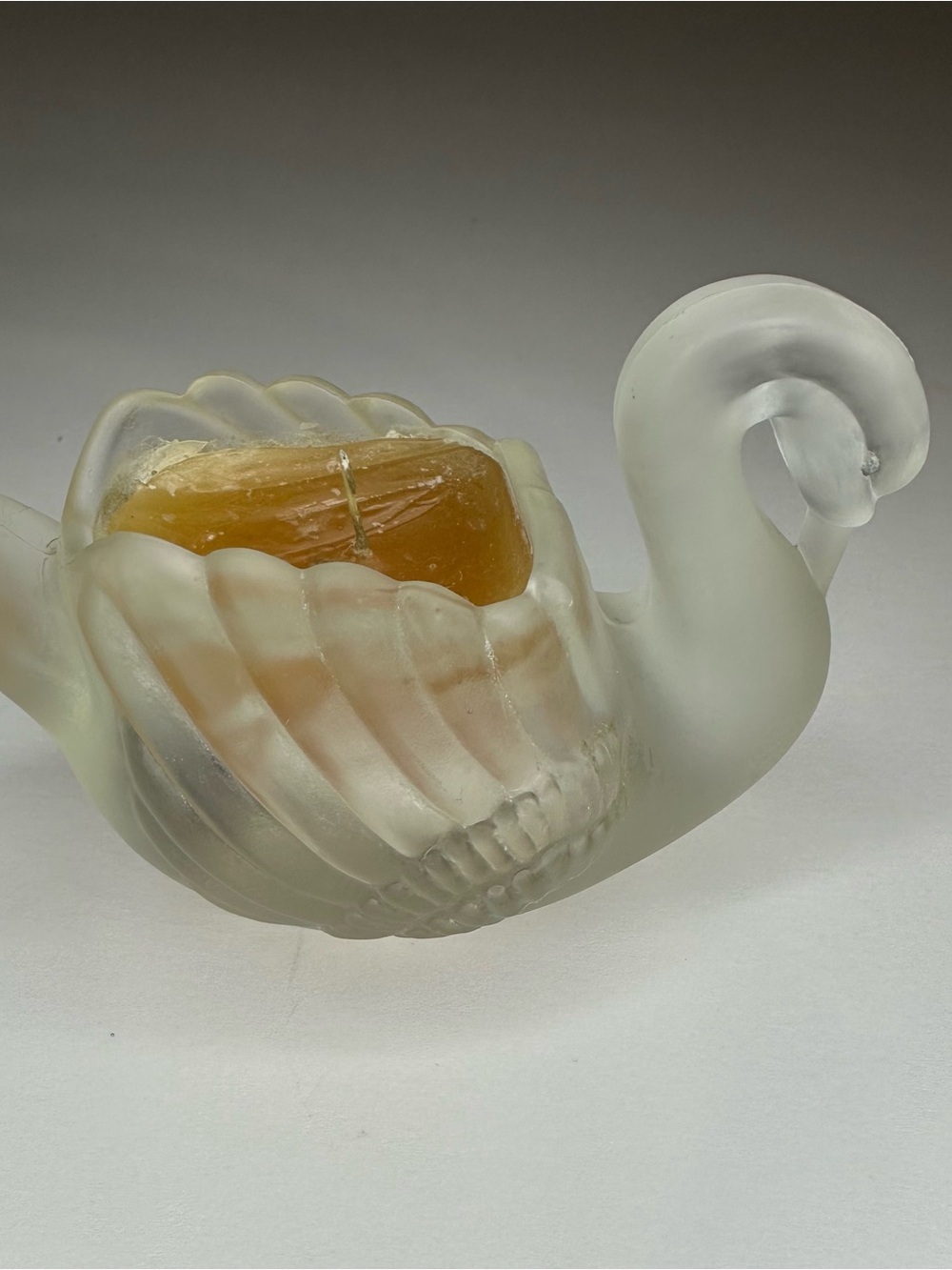 Frosted White Swan Decorative Candle Holder Made in Taiwan